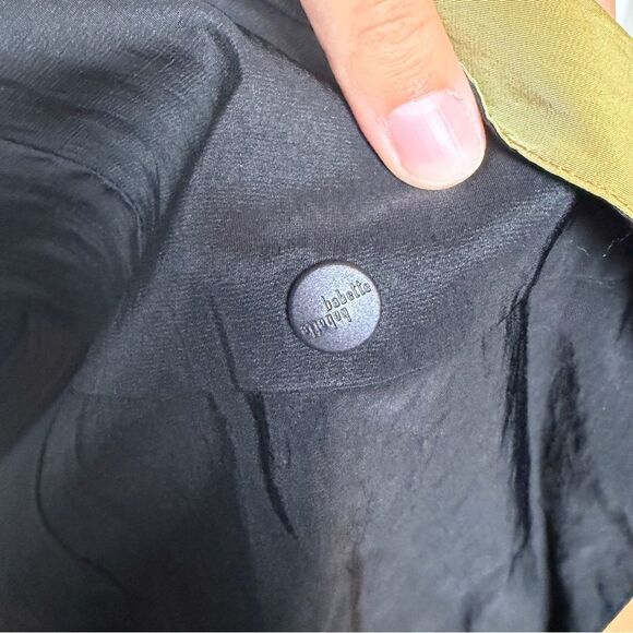 Babette Chartreuse Nylon Blend Coat with Black Collar Trim Women’s Size Medium - Picture 8 of 10